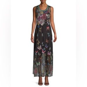BIYA Johnny Was Toqlira mesh butterfly dress, size small.